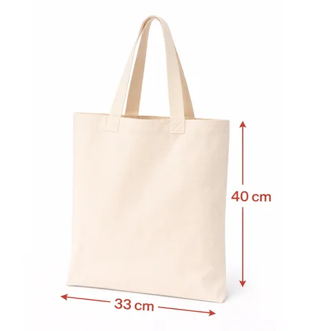 Bolsa de loneta natural de 33 × 40 cm, fotografía de estudio de Bee Bags
